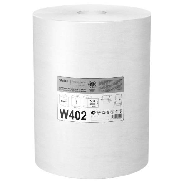 W402 Протирочный материал в рулонах Veiro Premium белый (1 рул х 500 л)