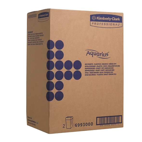 Мусорные ведра пластиковые 6993 Aquarius белые от Kimberly-Clark Professional (2 ведра х 43 л)