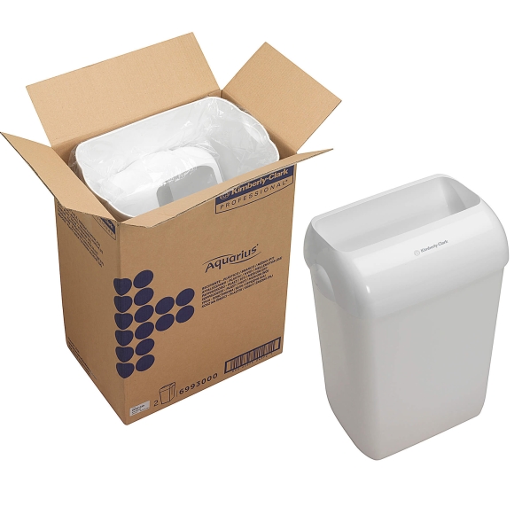 Мусорные ведра пластиковые 6993 Aquarius белые от Kimberly-Clark Professional (2 ведра х 43 л)