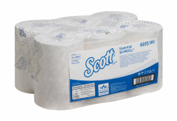 6695 Бумажные полотенца в рулонах Scott® Essential Slimroll белые 1 слой (6 рул х 190 м)