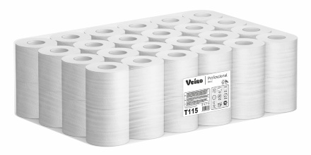 T115 Туалетная бумага в стандартных рулонах Veiro Professional Basic двухслойная (48 рул х 15 м)