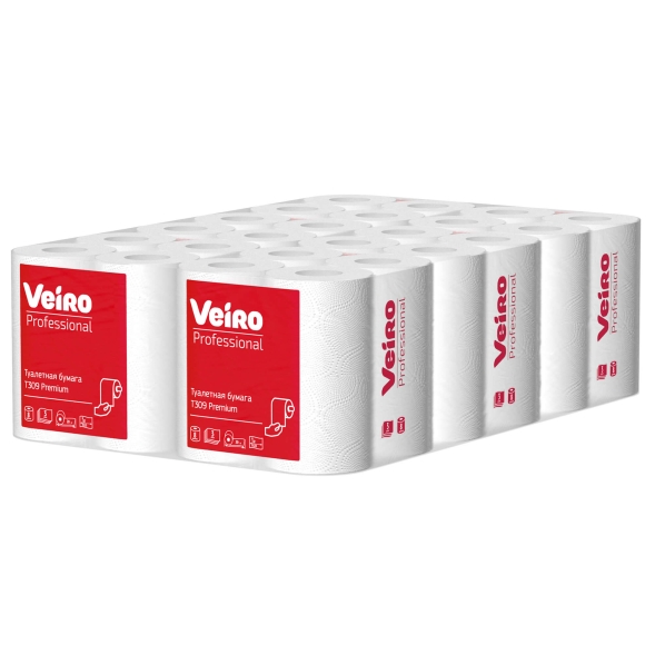 Туалетная бумага в стандартных рулонах T309 Veiro Premium трёхслойная линейки Professional (48 рул х 20 м)