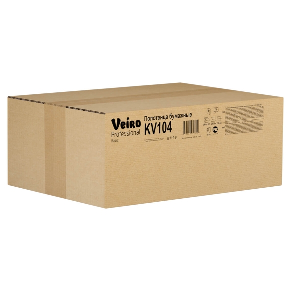 KV104 Бумажные полотенца в пачках Veiro Basic цвет натуральный 1 слой (20 пач х 250 л)