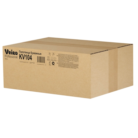 KV104 Бумажные полотенца в пачках Veiro Basic цвет натуральный 1 слой (20 пач х 250 л)