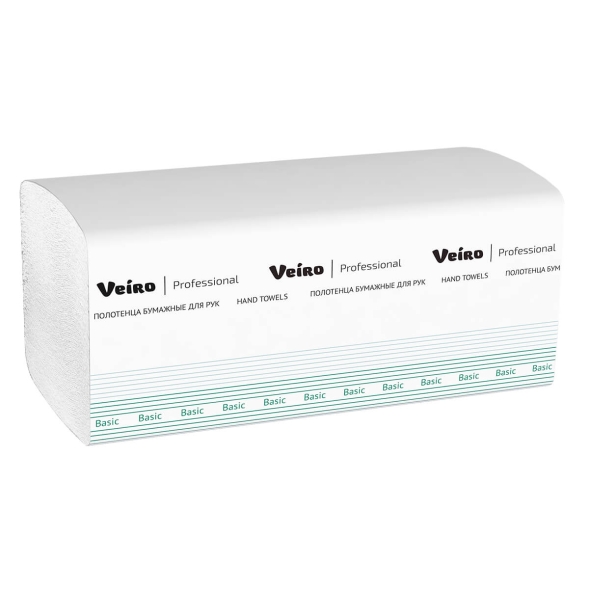 KV104 Бумажные полотенца в пачках Veiro Basic цвет натуральный 1 слой (20 пач х 250 л)