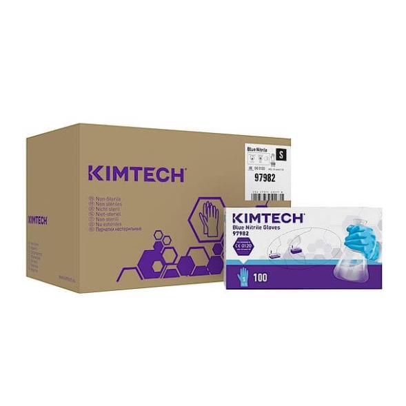 Нитриловые перчатки Kimtech™ Blue Nitrile 24см голубые (900-1000 штук)