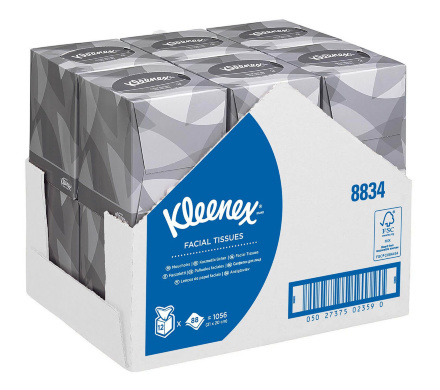 8834 Салфетки косметические для лица Kleenex® в кубе (12 кор х 88 л)