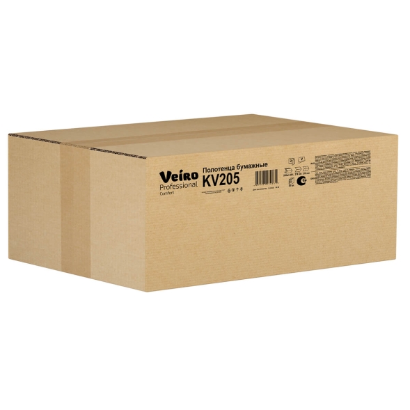 KV205 Бумажные полотенца в пачках Veiro Comfort белые 2 слоя (20 пач х 200 л)