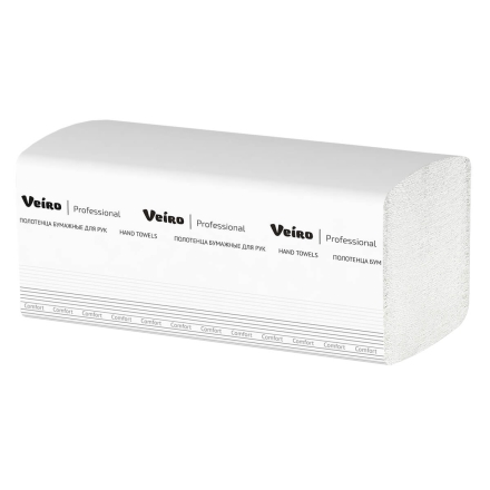 KV205 Бумажные полотенца в пачках Veiro Comfort белые 2 слоя (20 пач х 200 л)