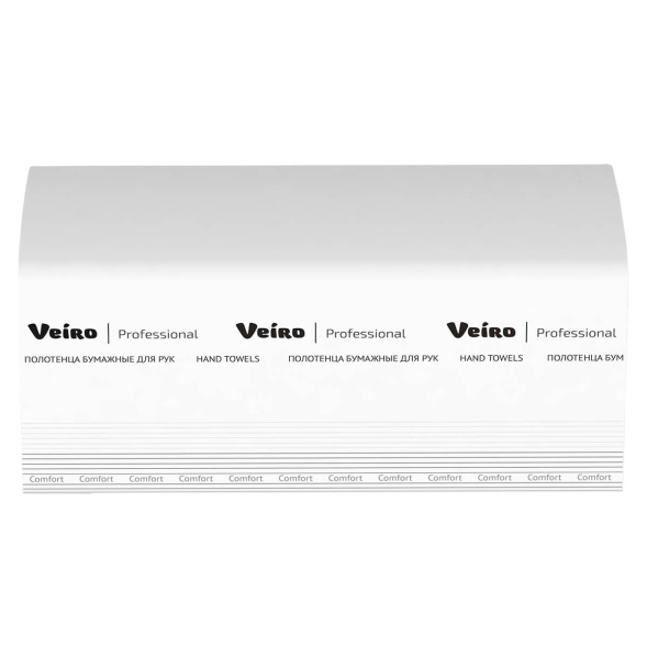 KV210 Бумажные полотенца в пачках Veiro Comfort белые 1 слой (20 пач х 250 л)