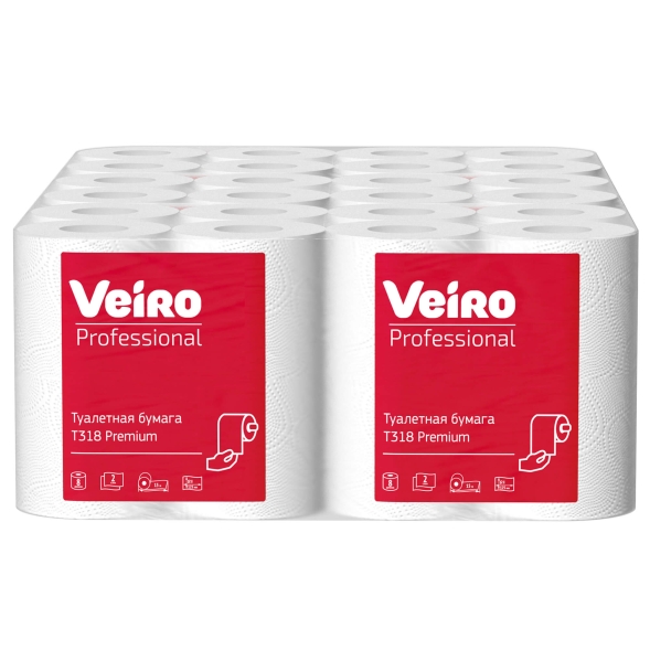 T318 Туалетная бумага в стандартных рулонах Veiro Premium 2 слоя (48 рул х 15 м)