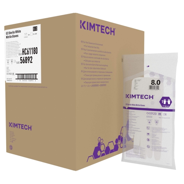 Стерильные нитриловые перчатки Kimtech™ G3 Sterile White 30см белые (200 пар)