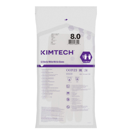 Стерильные нитриловые перчатки Kimtech™ G3 Sterile White 30см белые (200 пар)