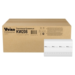 KW208 Бумажные полотенца в пачках Veiro Comfort белые 2 слоя (21 пач х 150 л)