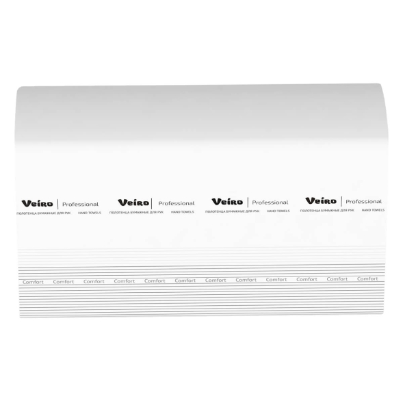 Бумажные полотенца в пачках KW208 Veiro Comfort белые двухслойные линейки Professional (21 пач х 150 л)
