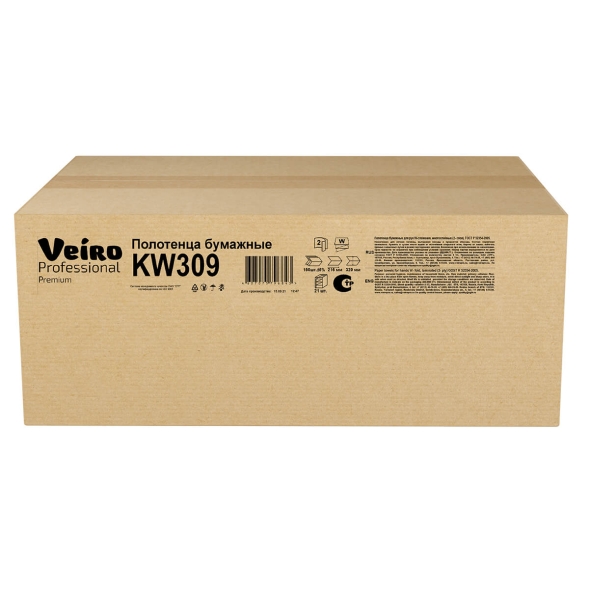 KW309 Бумажные полотенца в пачках Veiro Premium 2 слоя (21 пач х 150 л)