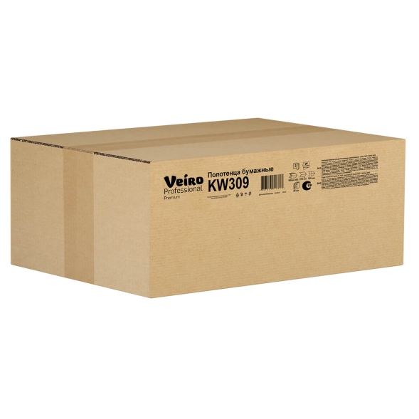 KW309 Бумажные полотенца в пачках Veiro Premium 2 слоя (21 пач х 150 л)