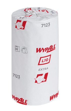 7123 Протирочный материал в рулонах WypAll L10 Extra голубой однослойный (12 рулонов по 200 листов)
