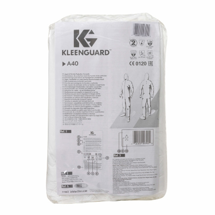 Комбинезон защитный от брызг и твердых частиц KleenGuard A40 белый (25 штук)