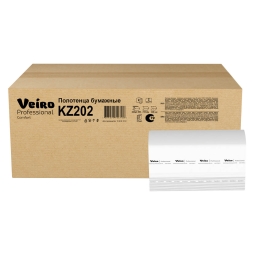 KZ202 Бумажные полотенца в пачках Veiro Comfort белые 2 слоя (21 пач х 200 л)