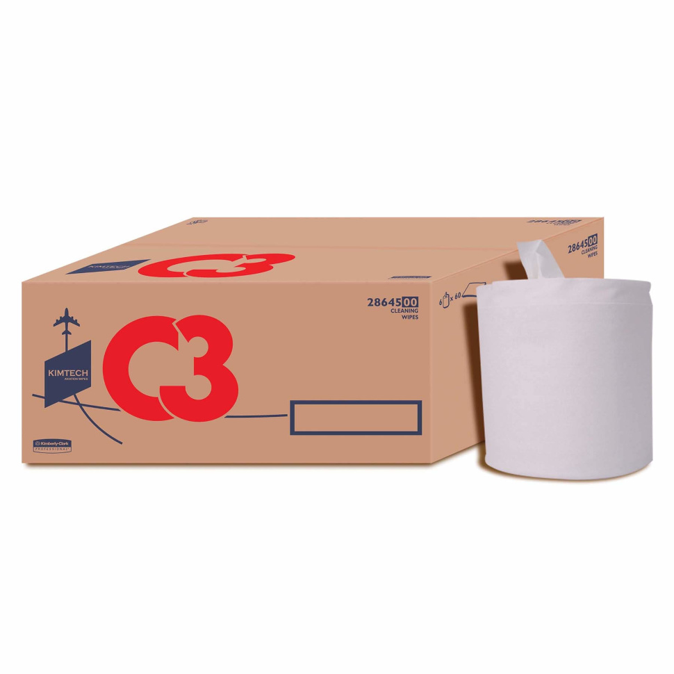 28645 Протирочный материал в рулонах для авиакосмической промышленности Kimberly-Clark Professional для работы с растворителями, упаковка 28645 Протирочный материал в рулонах для авиакосмической промышленности Kimtech Aviation для работы с растворителями (6 рулонов по 60 листов)
