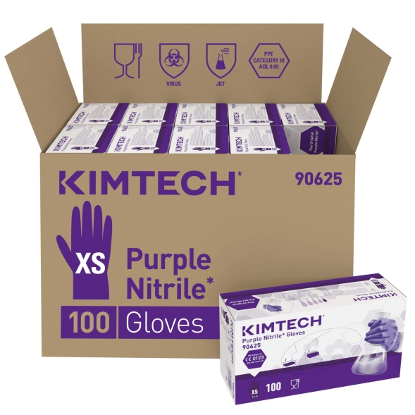 Нитриловые перчатки Kimtech™ Purple Nitrile 24см фиолетовые (900-1000 штук)