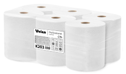 K203 Бумажные полотенца в рулонах Veiro Comfort белые 2 слоя (6 рул х 150 м)