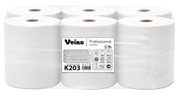 K203 Бумажные полотенца в рулонах Veiro Comfort белые 2 слоя (6 рул х 150 м)