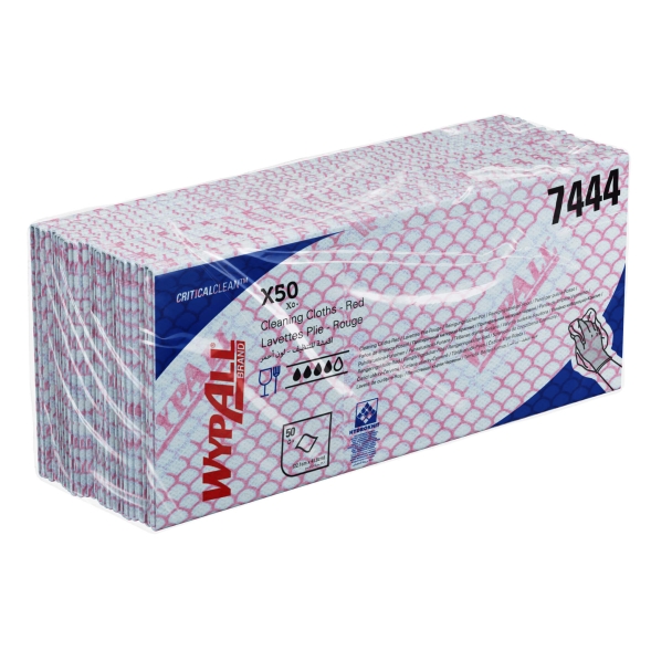 7444 Протирочный материал в пачках WypAll® X50 красный (6 пач х 50 л)