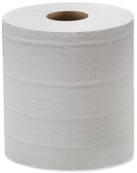 Бумажные полотенца в рулонах с центральной вытяжкой KP105 Veiro Basic белые однослойные линейки Professional (6 рул х 300 м)