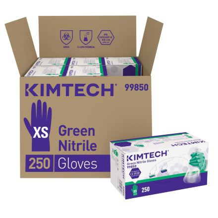 Нитриловые перчатки Kimtech™ Green Nitrile 24см зелёные (1500 штук)