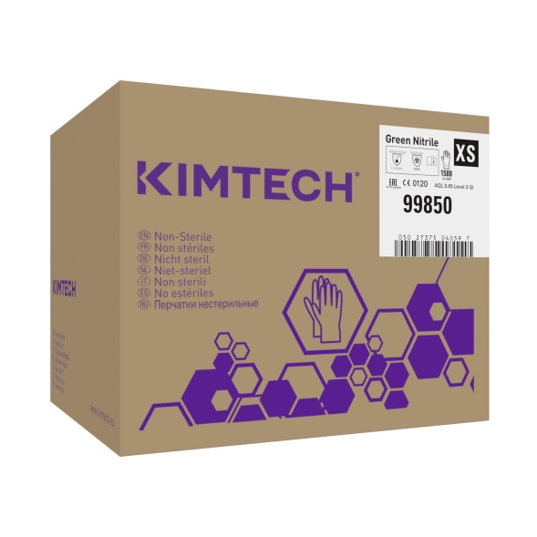 Нитриловые перчатки Kimtech™ Green Nitrile 24см зелёные (1500 штук)