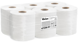 KP206 Бумажные полотенца в рулонах с центральной вытяжкой Veiro Professional Comfort белые двухслойные (6 рул х 180 м)
