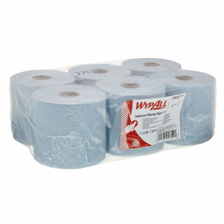 7302 Протирочный материал в рулонах с центральной подачей WypAll® L20 двухслойный голубой (6 рулонов по 300 листов)