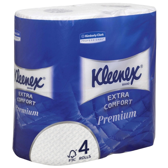 Туалетная бумага в стандартных рулонах 8484 Kleenex Premium Extra Comfort четырёхслойная от Kimberly-Clark Professional (24 рул х 19,2 м)