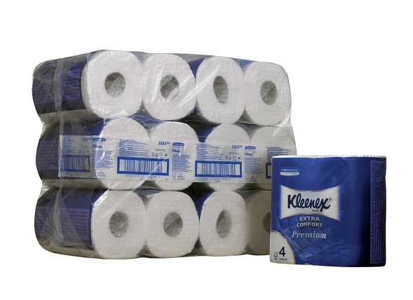 Туалетная бумага в стандартных рулонах 8484 Kleenex Premium Extra Comfort четырёхслойная от Kimberly-Clark Professional (24 рул х 19,2 м)