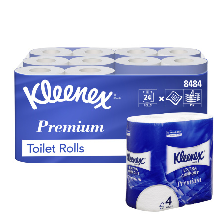 Туалетная бумага в стандартных рулонах 8484 Kleenex Premium Extra Comfort четырёхслойная от Kimberly-Clark Professional (24 рул х 19,2 м)