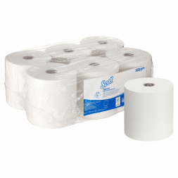 6699 Бумажные полотенца в рулонах Scott Control белые двухслойные (6 рул х 200 м)