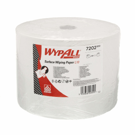 7202 Протирочный материал в рулонах WypAll® L10 однослойный белый (1 рулон 1000 листов)