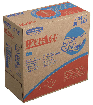 8376 Протирочный материал в коробке WypAll® X60 белый (10 кор х 126 л)