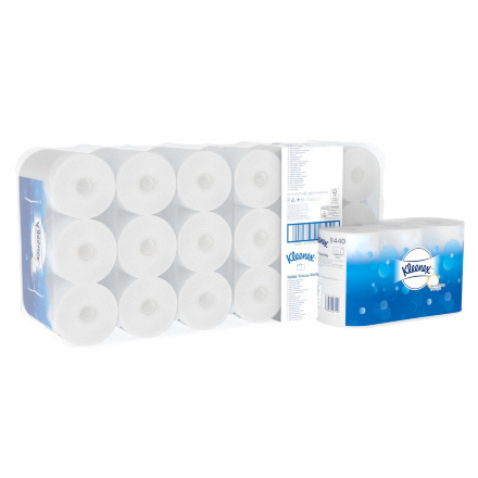 8440 Туалетная бумага в стандартных рулонах Kleenex 350 трёхслойная с логотипом (36 рул х 42 м)