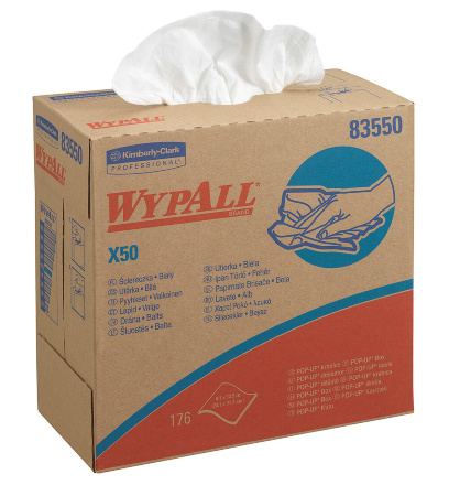 8355 Протирочный материал в коробке WypAll® X50 белый (10 коробок по 176 листов)
