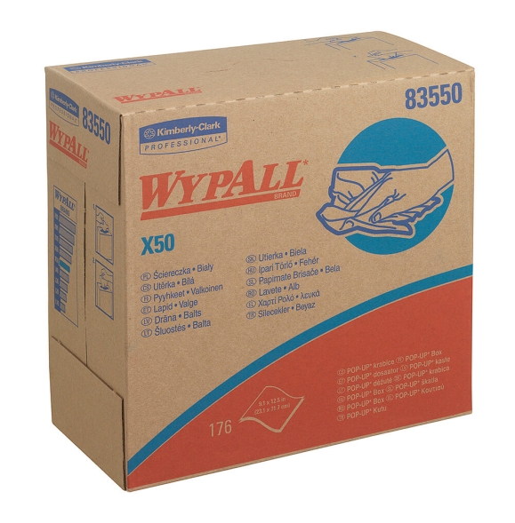 8355 Протирочный материал в коробке WypAll® X50 белый (10 коробок по 176 листов)