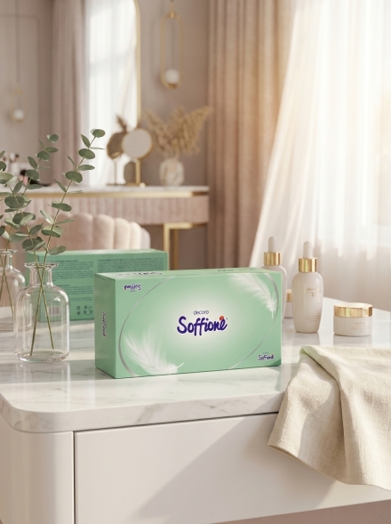 Салфетки косметические для лица SoffiOne Decoro (40 кор х 100 л)