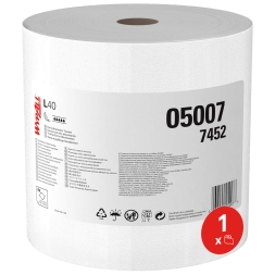 7452 Протирочный материал в рулонах WypAll® L40 однослойный объемный белый (1 рул х 255 м)