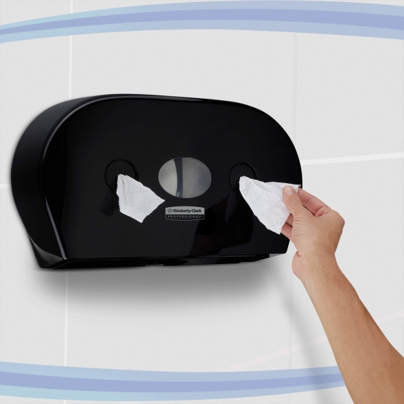 7187 Диспенсер для туалетной бумаги в рулонах с центральной подачей Aquarius Scott® Control Mini Twin чёрный (для 8591)