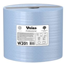 W201 Протирочный материал в рулонах Veiro Comfort двухслойный синий (2 рул х 350 м)