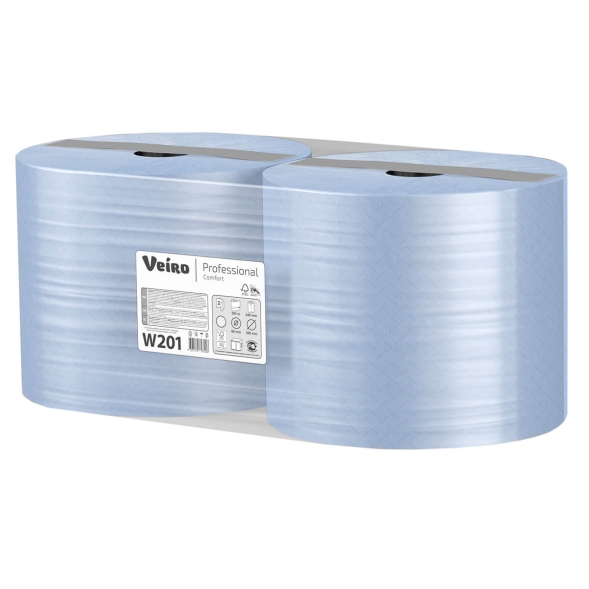 W201 Протирочный материал в рулонах Veiro Comfort двухслойный синий (2 рул х 350 м)