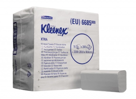 6685 Бумажные полотенца в пачках Kleenex® Xtra белые 2 слоя 16 пачек по 200 листов