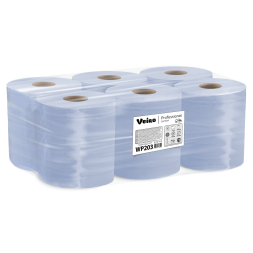 WP203 Протирочный материал в рулонах с центральной вытяжкой Veiro Comfort двухслойный синий (6 рул х 175 м)